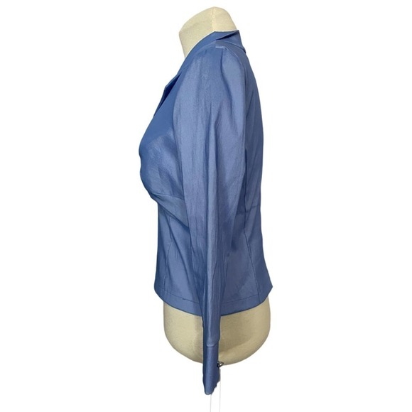 CACHET Formal Vintage Knot Front Blue Top Size 6 - Picture 3 of 10